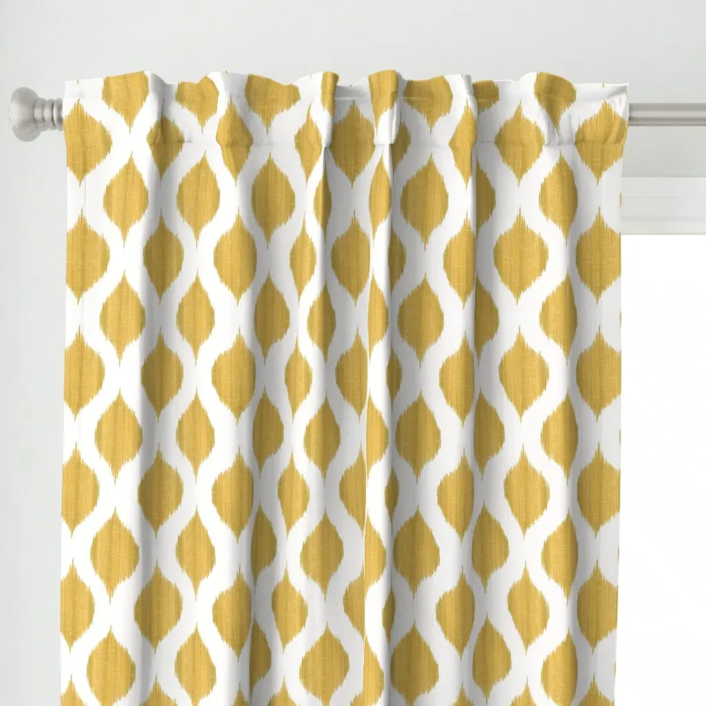 Lela Ikat Curtain Panel - Gold alternate view