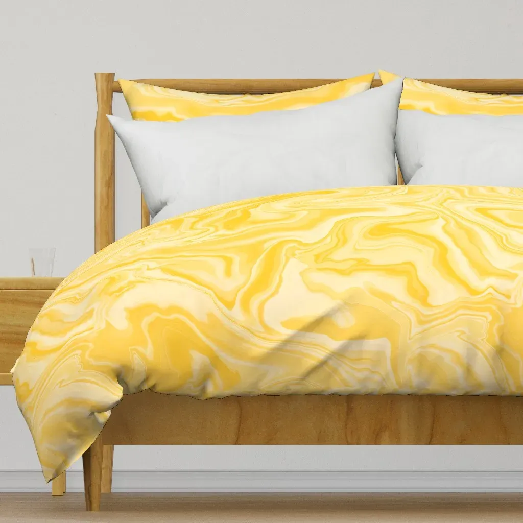 Lemon Yellow Marble Duvet Cover - Yellow product