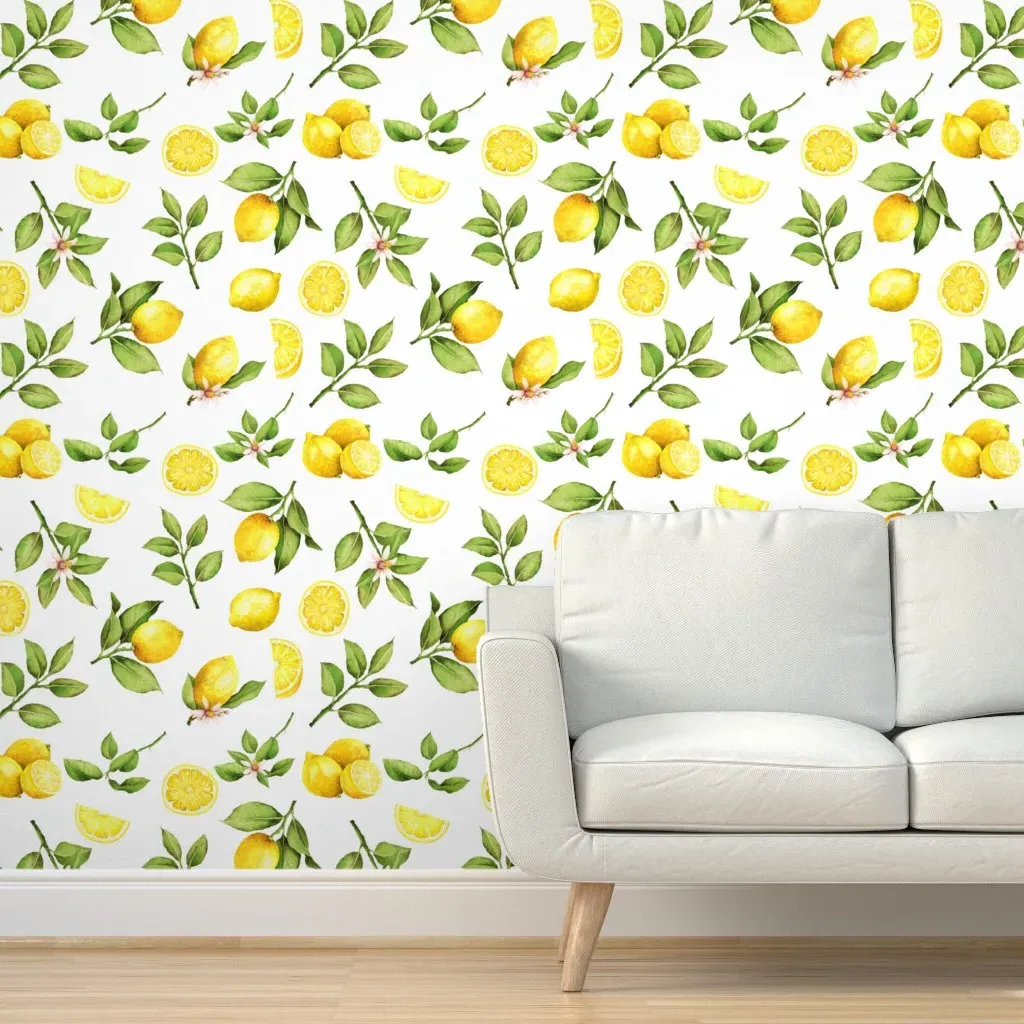 Lemonade Summer Lemon Branches Peel and Stick Wallpaper - Yellow product