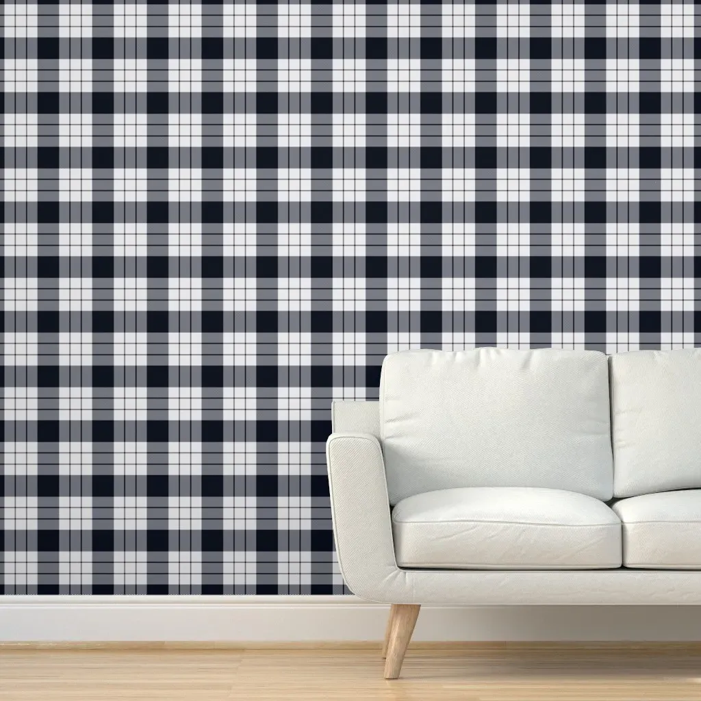 Lendrum Macfarlane Wallace Dress Tartan Peel and Stick Wallpaper - Black product