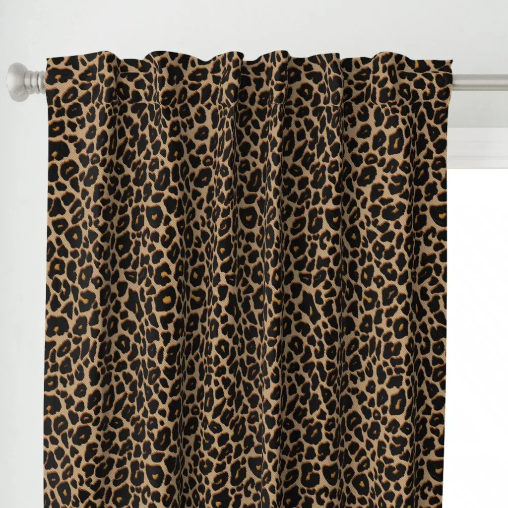 Leopard Animalier Curtain Panel - Brown alternate view