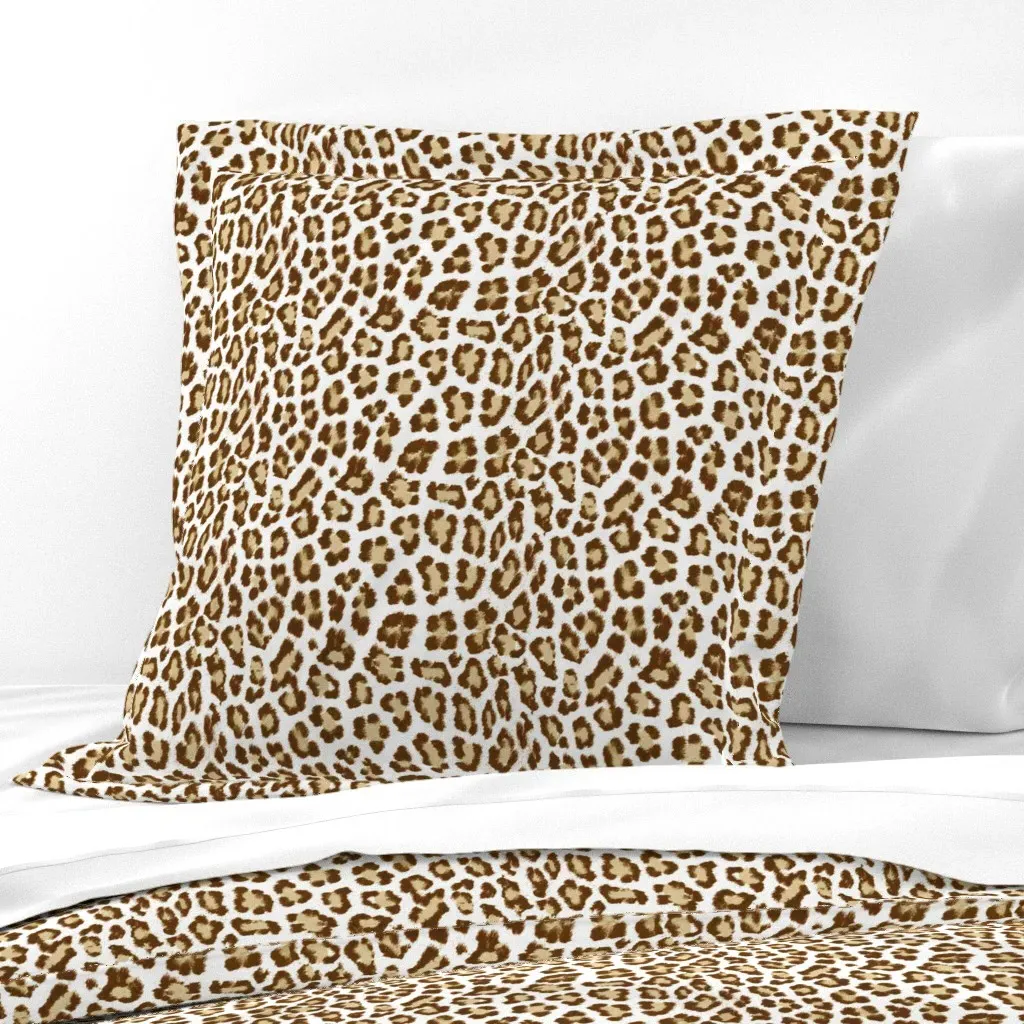 Leopard Cheetah Animal Print Euro Pillow Sham - Brown product