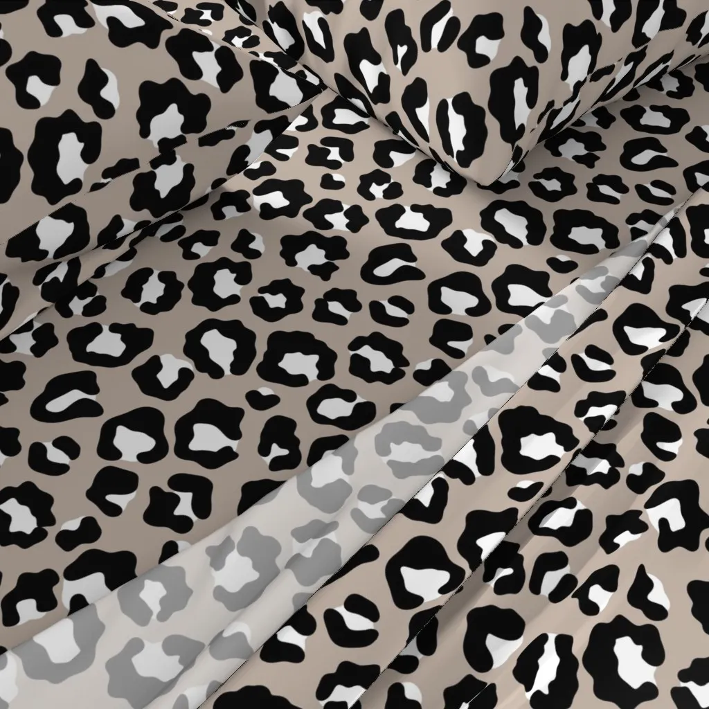 Leopard Cheetah Pattern Twin Sheet Set - Black alternate view