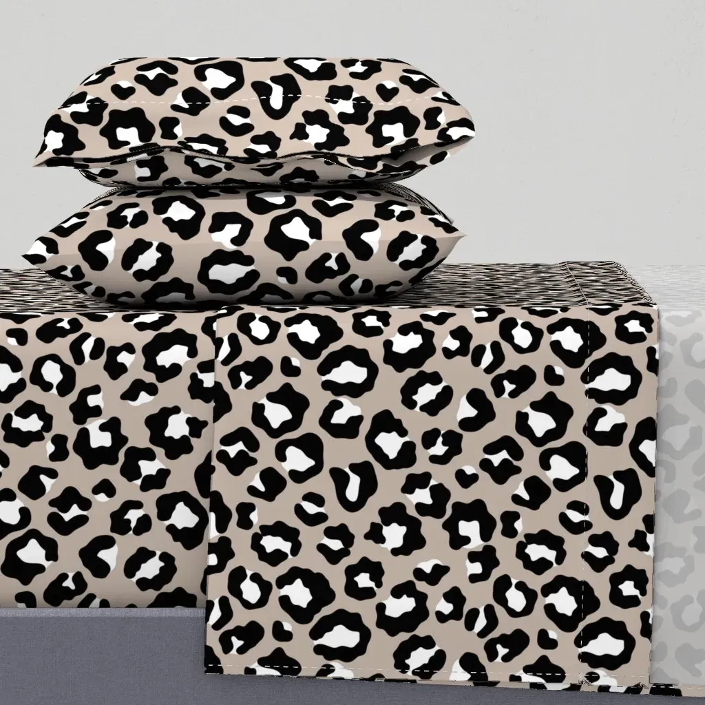 Leopard Cheetah Pattern Twin Sheet Set - Black product