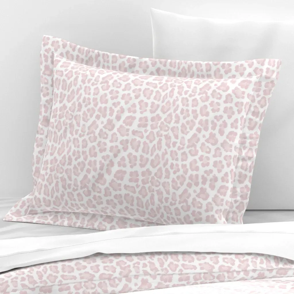 Leopard Cheetah Standard Flanged Cushion Cover - Pink, Cotton Sateen product