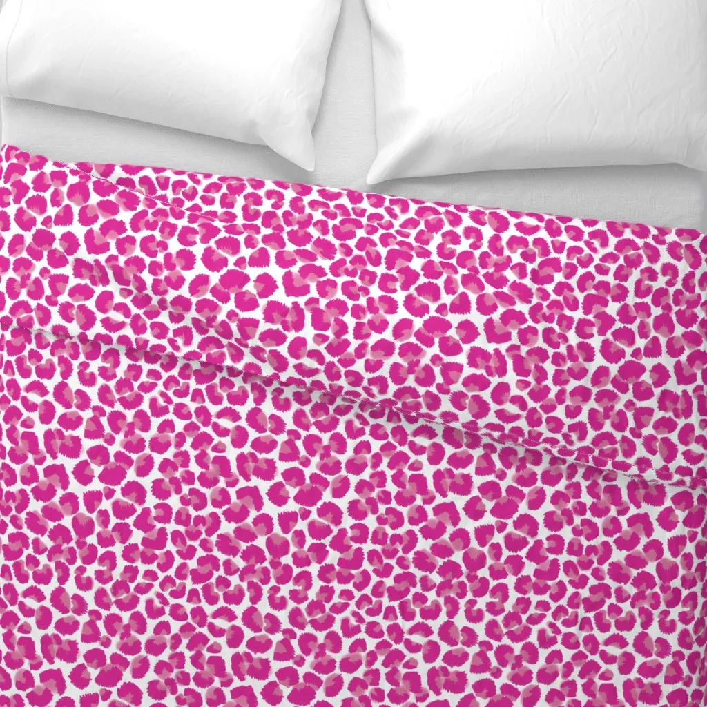 Leopard Hot Pink and Pale Pink Duvet Cover - Pink alternate view