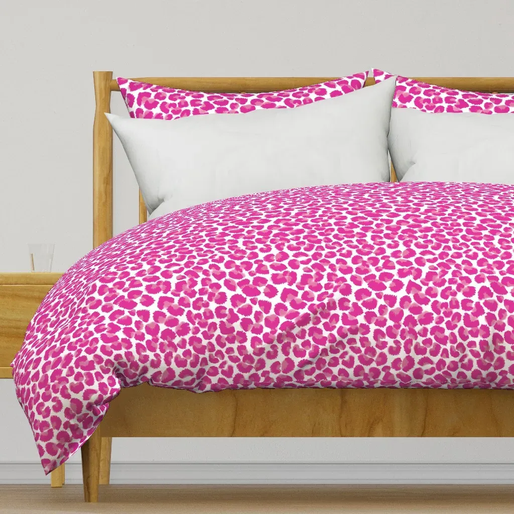 Leopard Hot Pink and Pale Pink Duvet Cover - Pink product
