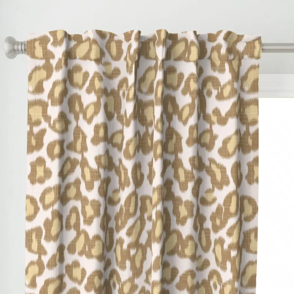 Leopard Ikat XL Lotus Curtain Panel - Tan alternate view