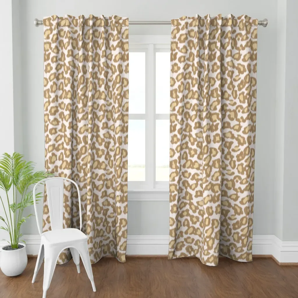 Leopard Ikat XL Lotus Curtain Panel - Tan product