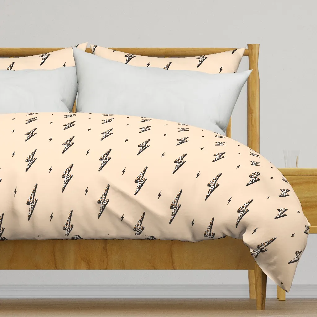 Leopard Lightning Bolt Duvet Cover - Beige product