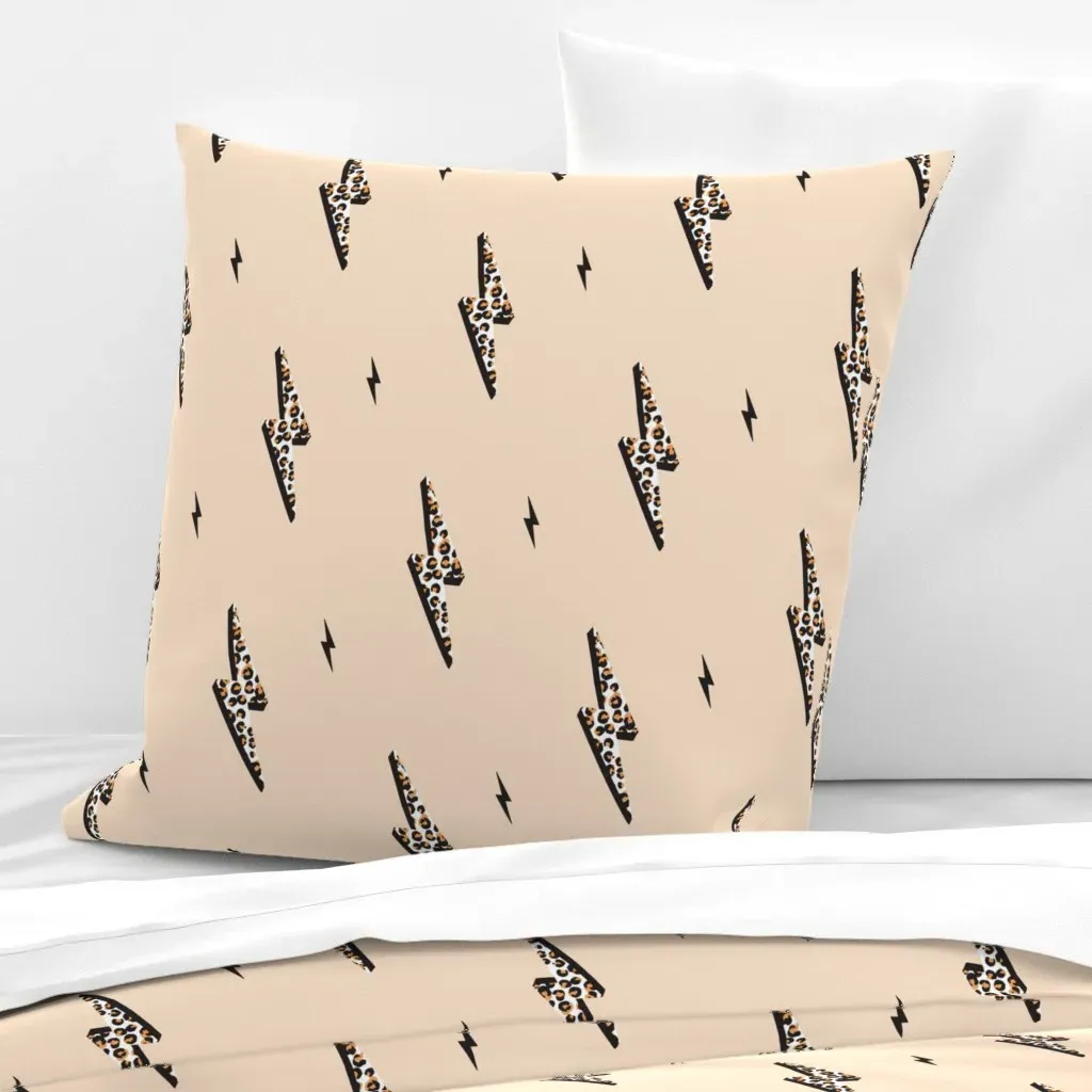 Leopard Lightning Bolt Euro Pillow Sham - Beige product