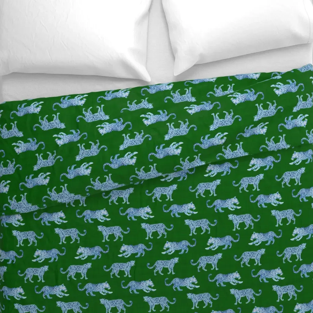 Leopard Parade Duvet Cover - Blue alternate view
