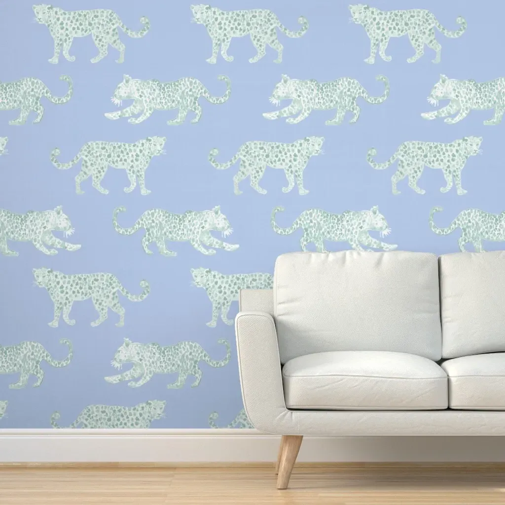 Leopard Parade Extra Large Peel and Stick Wallpaper - Periwinkle product