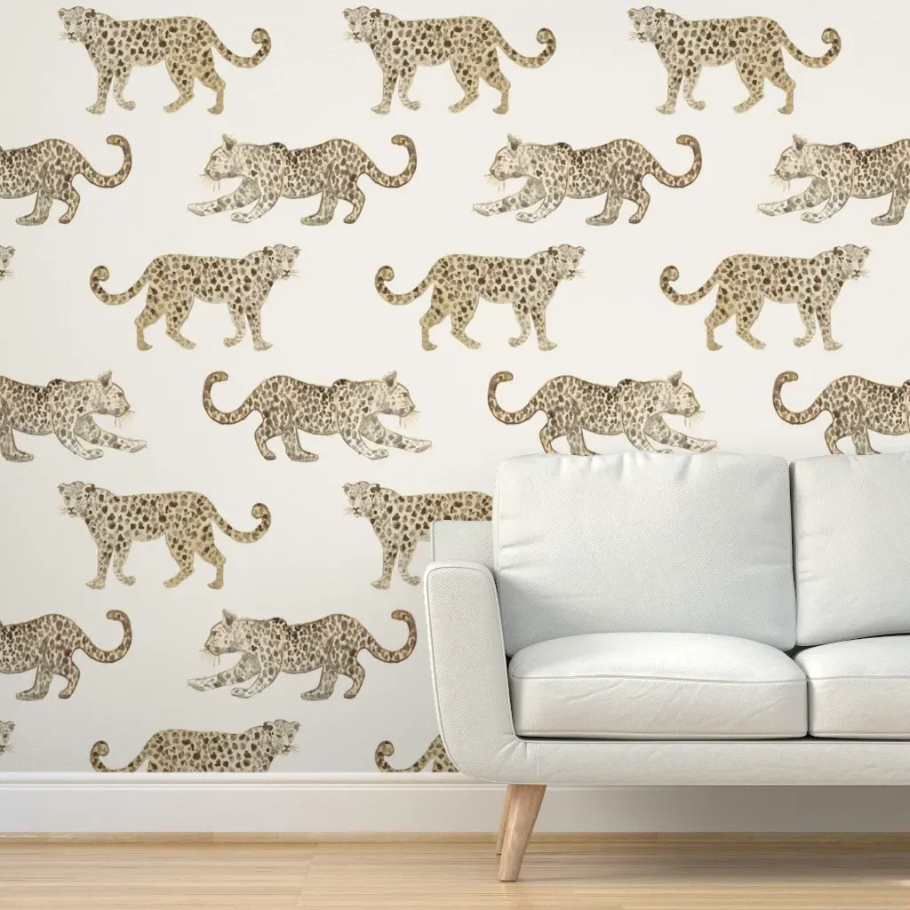 Leopard Parade Peel and Stick Wallpaper - Cream product