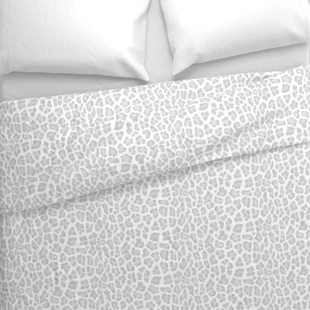 Leopard Print Animal Duvet Cover - Light Grey alternate view