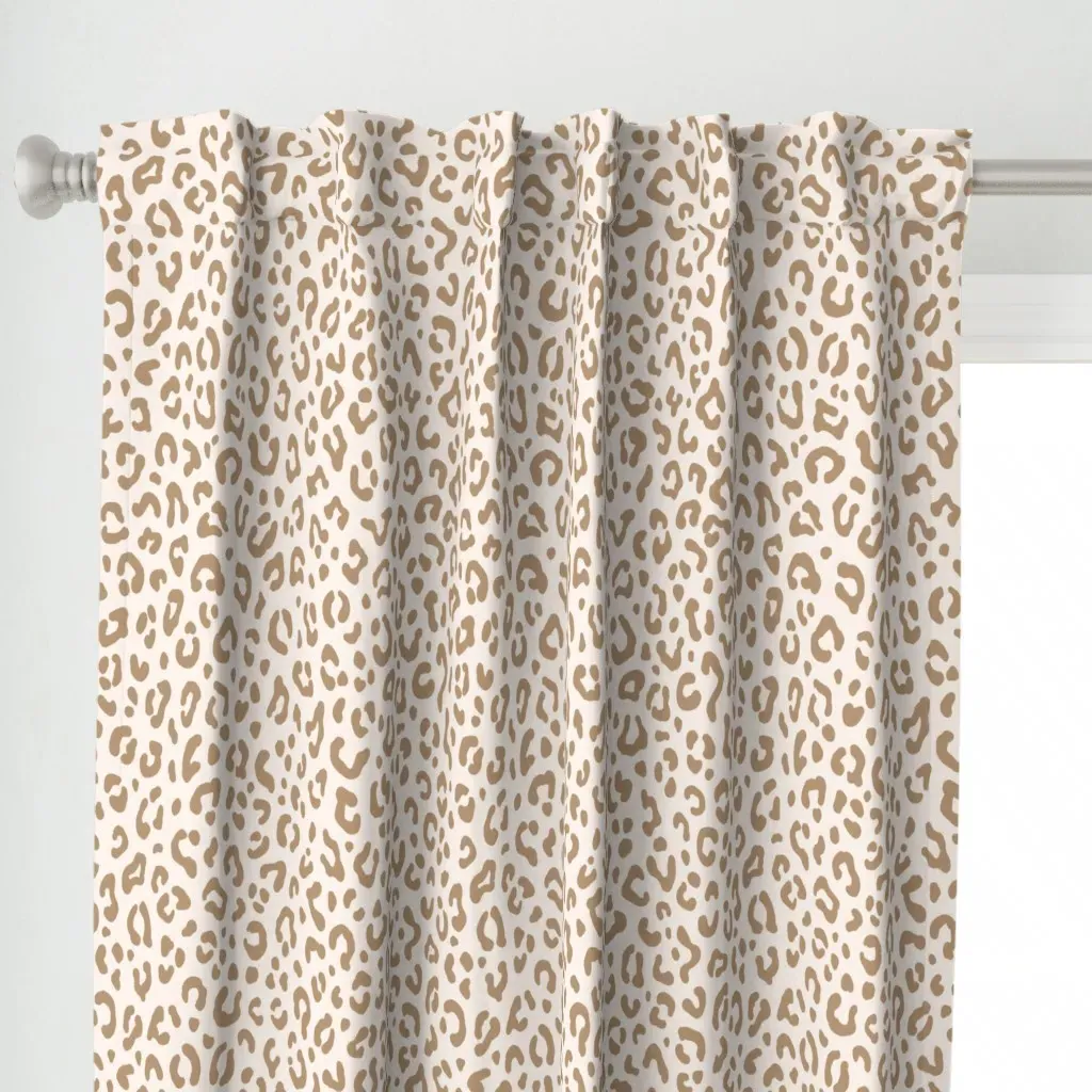 Leopard Print Curtain Panel - Beige alternate view