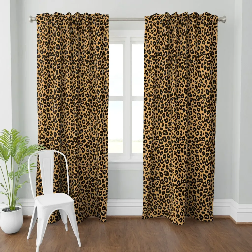 Leopard Print Curtain Panel - Black product