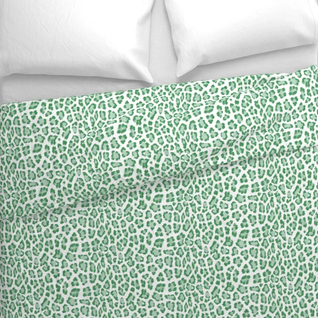 Leopard Print Duvet Cover - Mint Green alternate view