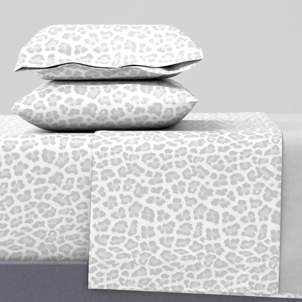 Leopard Print King Sheet Set - Light Grey product