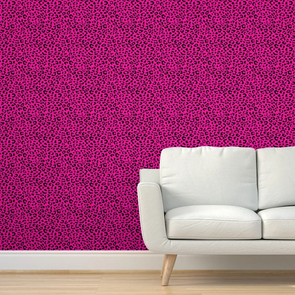 Leopard Print Peel and Stick Wallpaper - Pink product