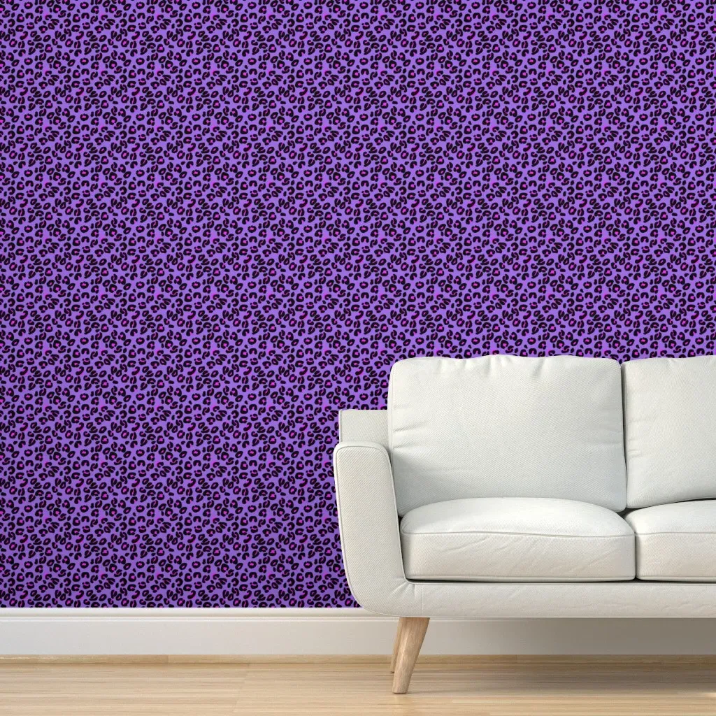 Leopard Spots Peel and Stick Wallpaper - Purple product