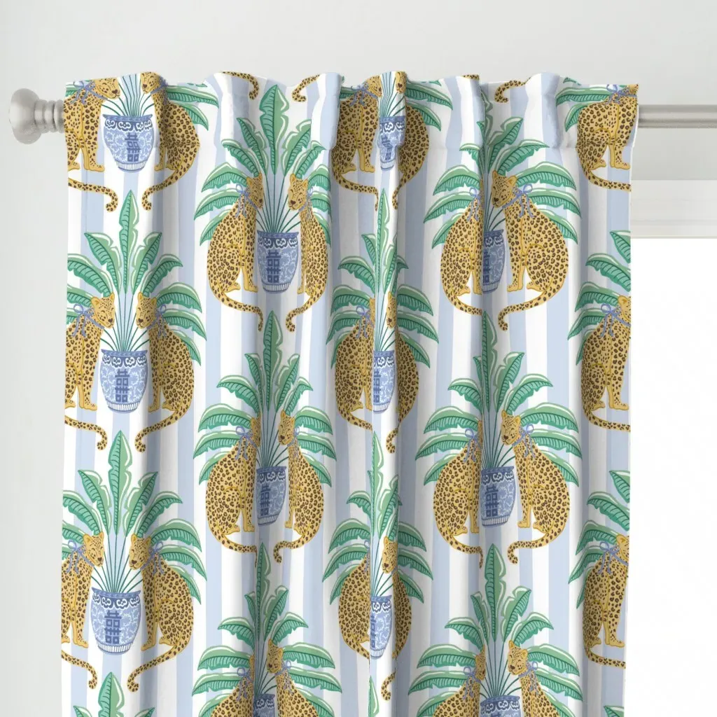Leopard With Ginger Jar Curtain Panel - Gold alternate view