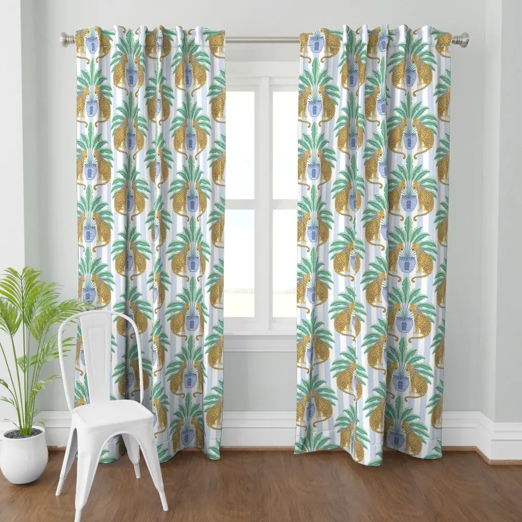Leopard With Ginger Jar Curtain Panel - Gold product