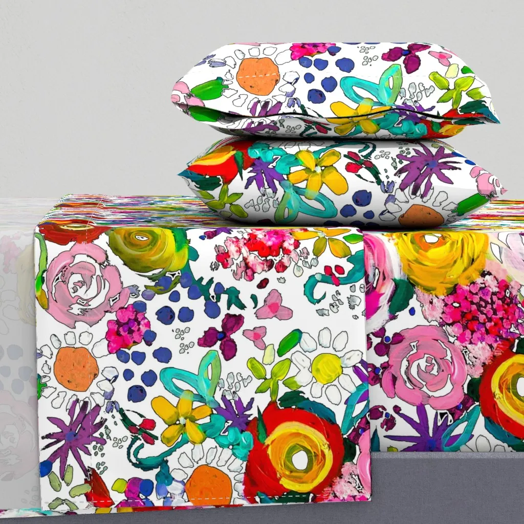 Les Fleurs Large Scale King Sheet Set - Yellow product