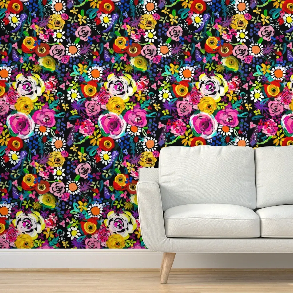 Les Fleurs Peel and Stick Wallpaper - Red product