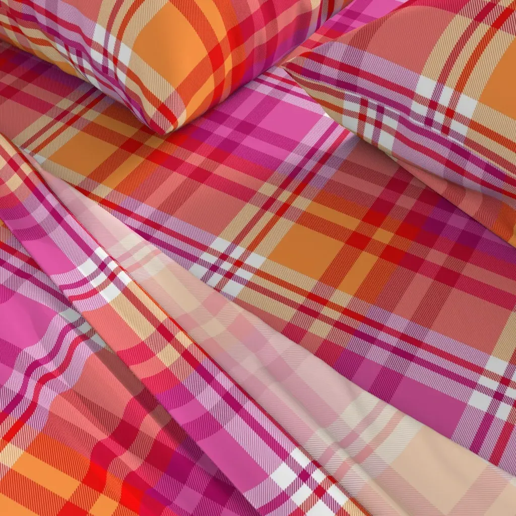 Lesbian Plaid King Size Sheet Set - Red alternate view