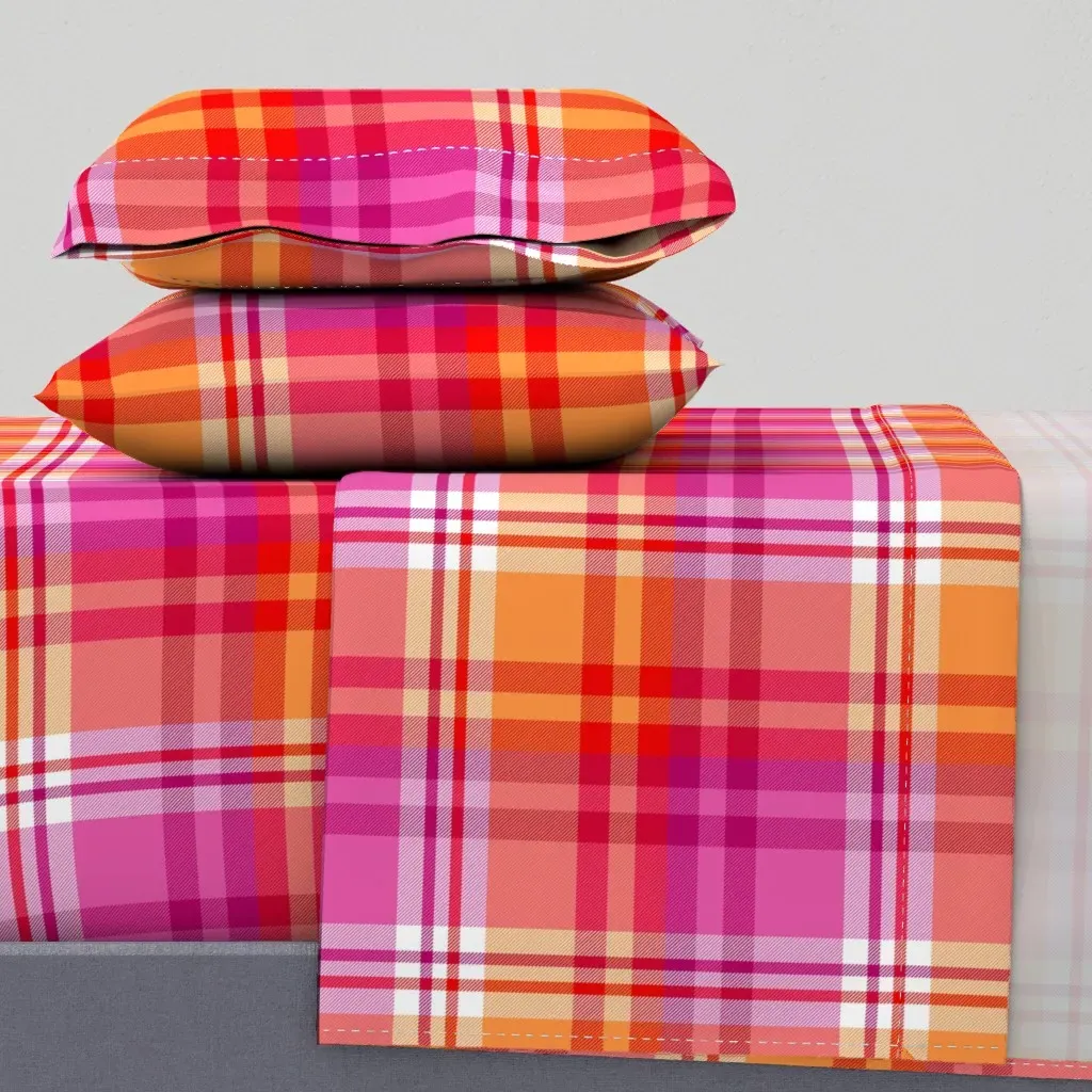Lesbian Plaid King Size Sheet Set - Red product