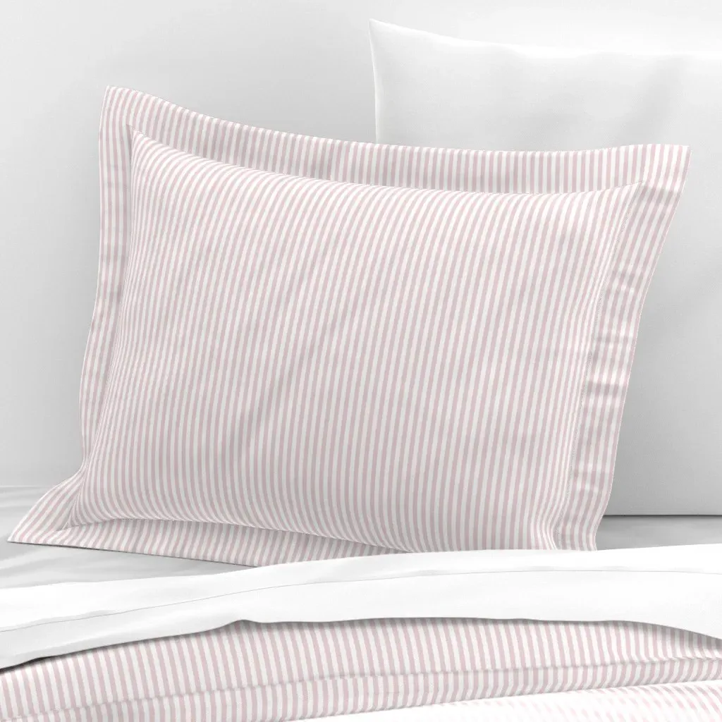 Leslie Candy Stripe Standard Flanged Pillowcase - Pink, Cotton Sateen product