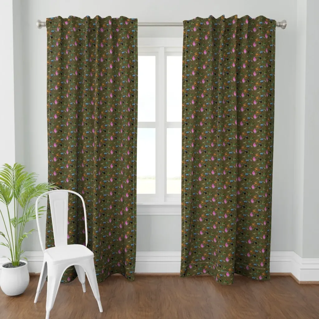 Let Em' Fly Trout Curtain Panel - Olive Green product