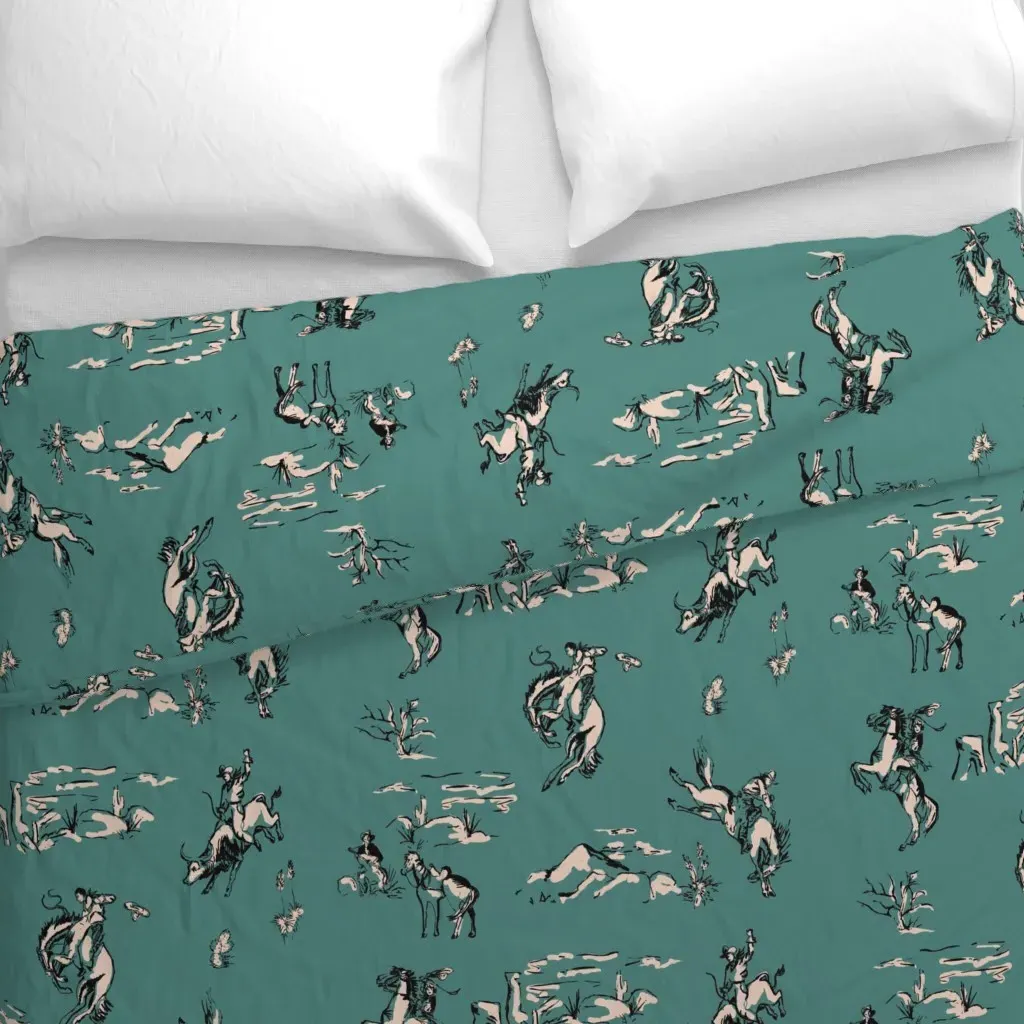 Let Er Rip Duvet Cover - Teal alternate view