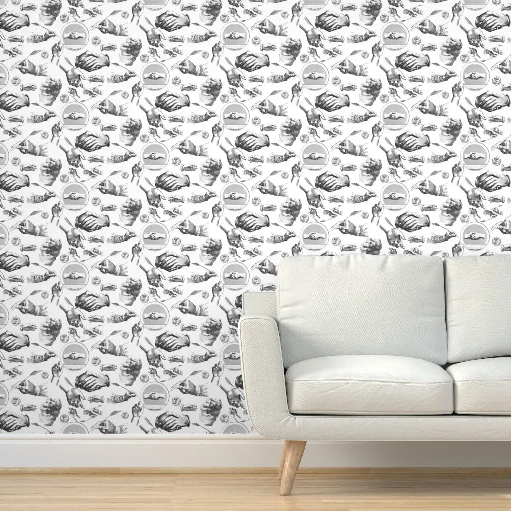 Lets Give Him A Hand Peel and Stick Wallpaper - Black product