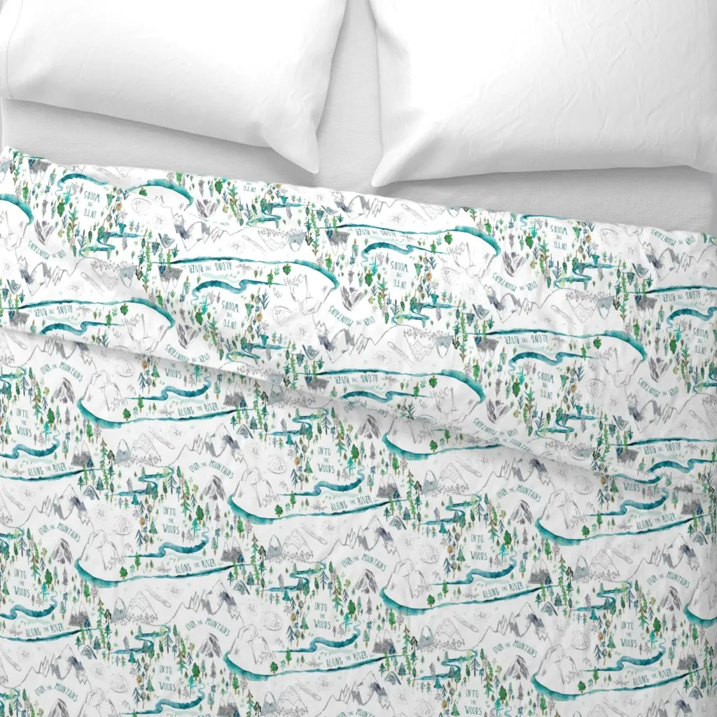 Let's Go Adventuring Duvet Cover - Teal alternate view