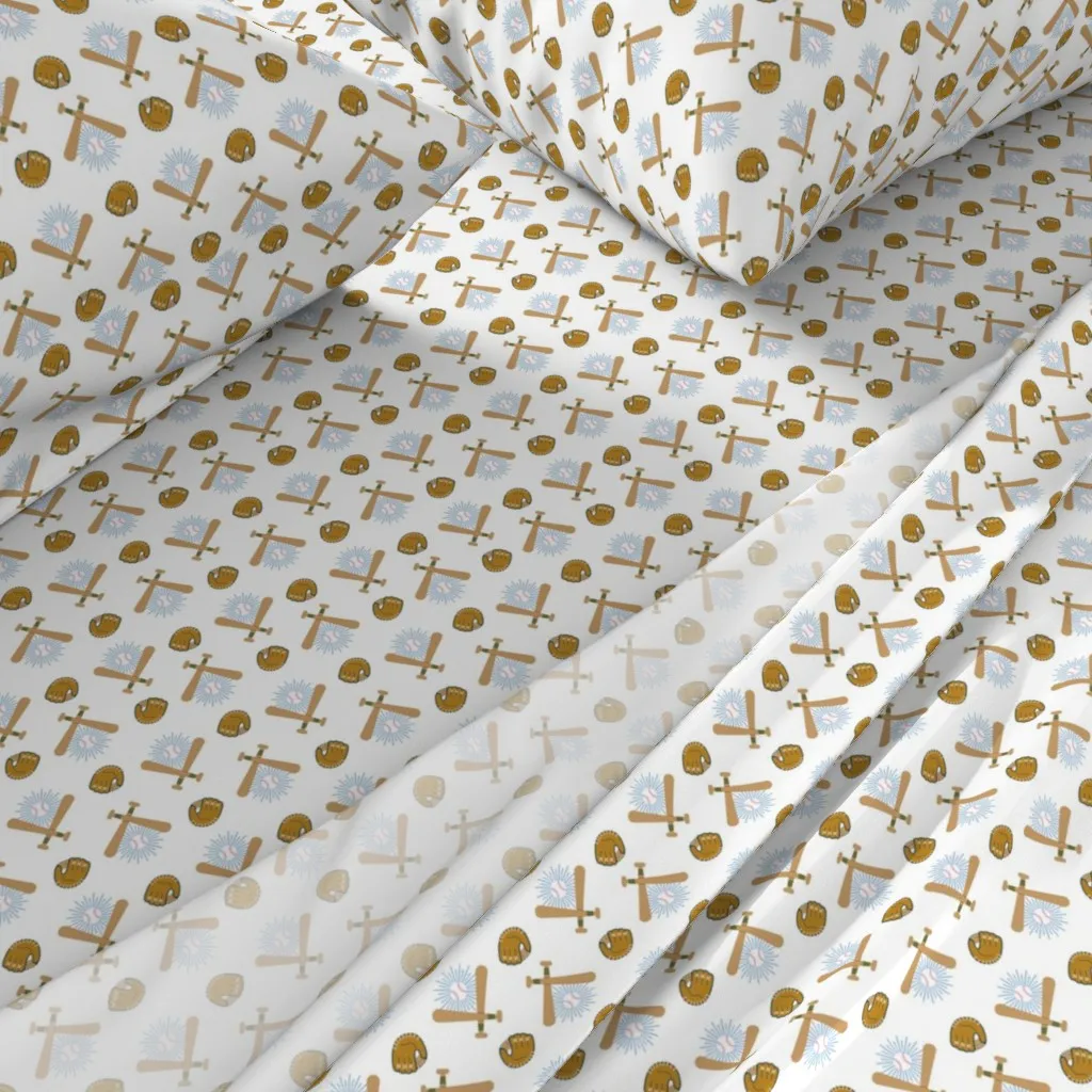 Let's Play Baseball Queen Sheet Set - White alternate view