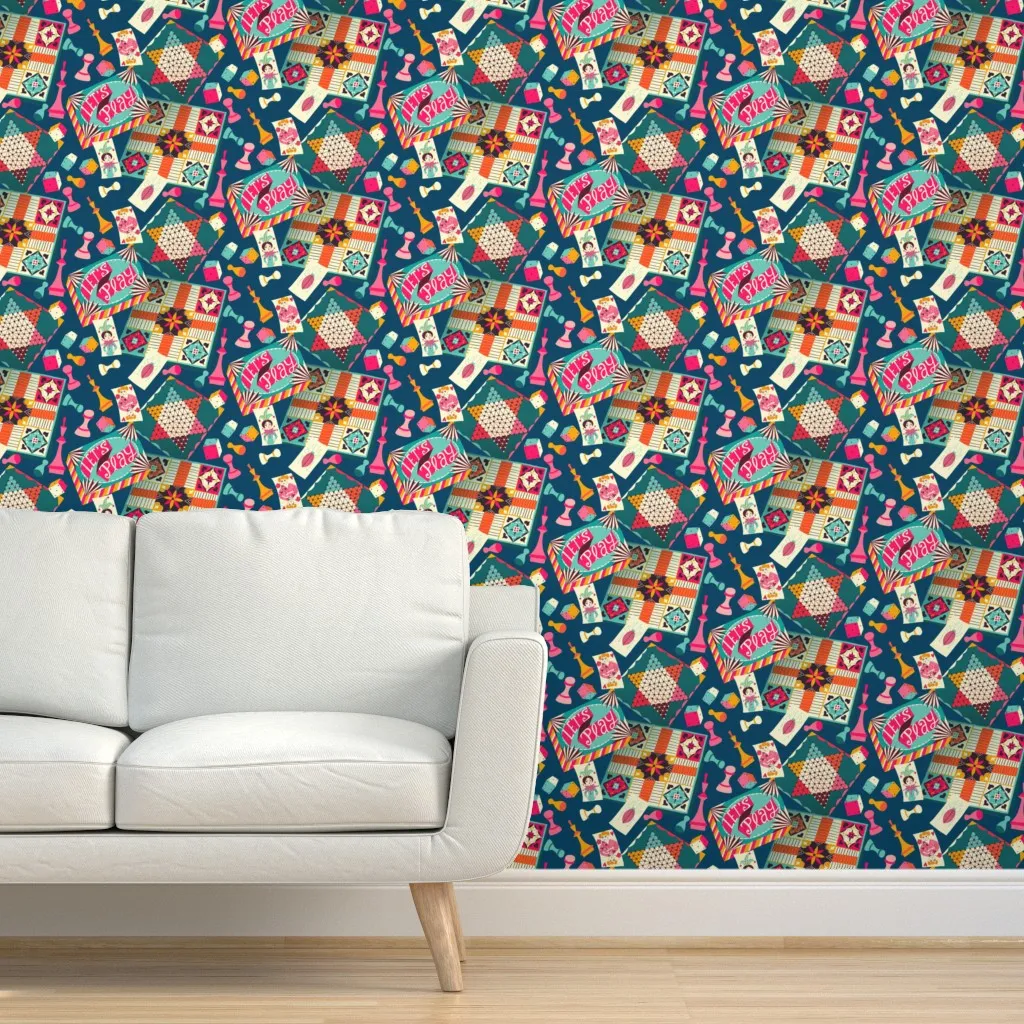 Let's Play Games Peel and Stick Wallpaper - Teal product
