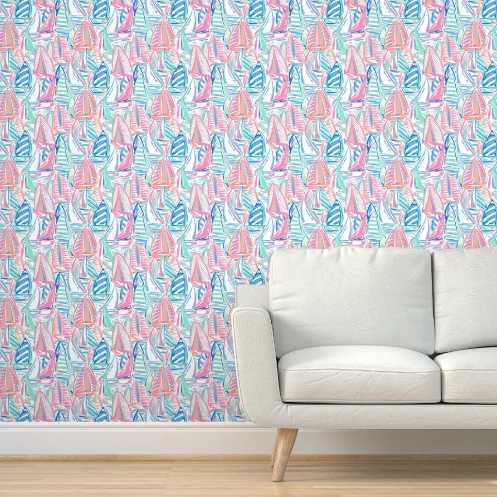Let's Sail-Ebrate Peel and Stick Wallpaper - Pink product