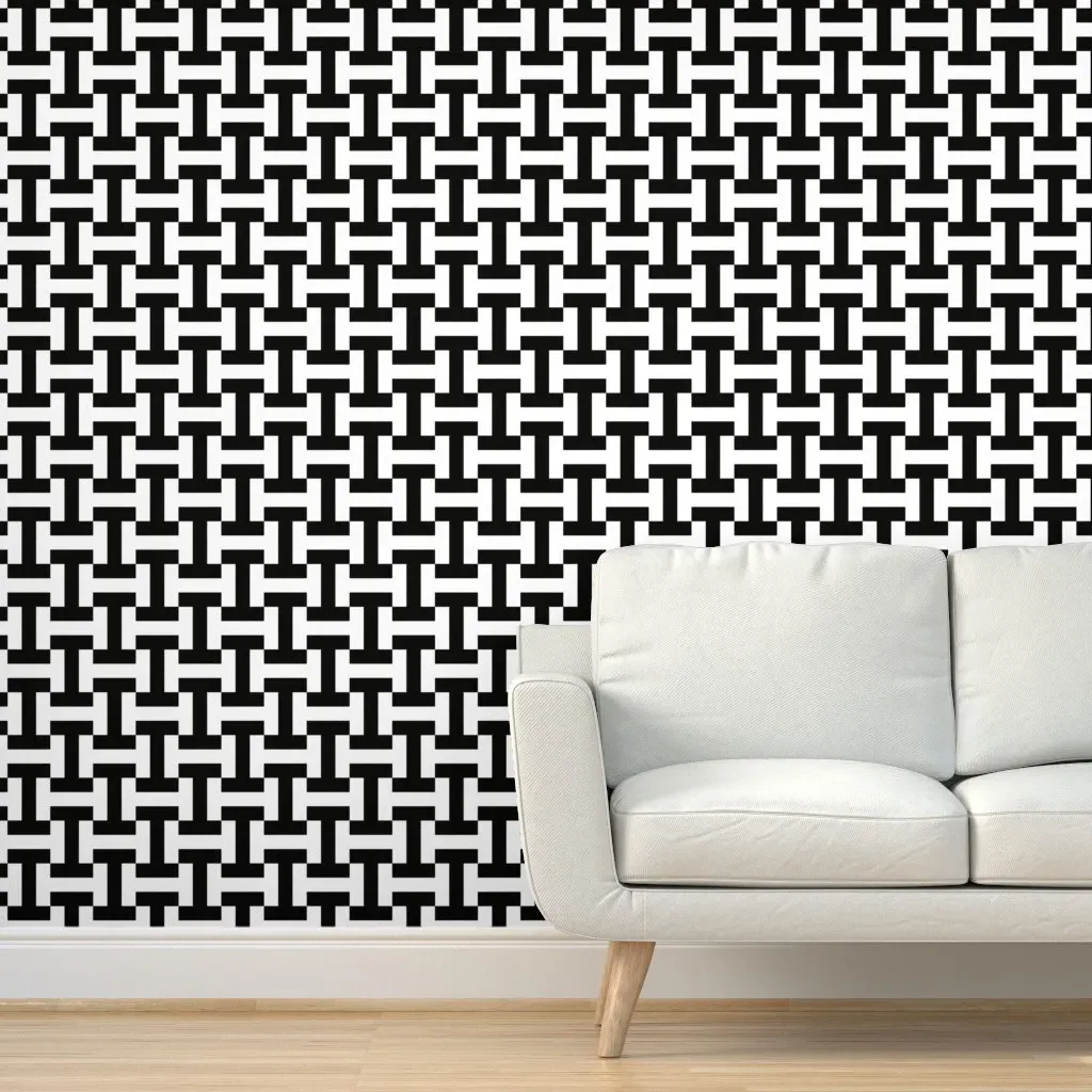 Letter I (4G) Peel and Stick Wallpaper - Black, White product