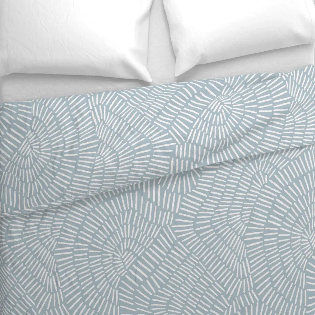 Lg Abstract Shell Duvet Cover - White alternate view