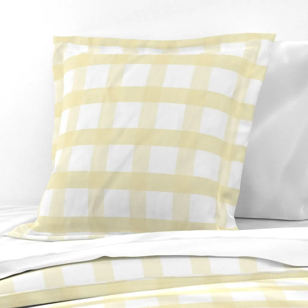 Lg Classic Linen Gingham Plaid Euro Pillow Sham - Yellow product