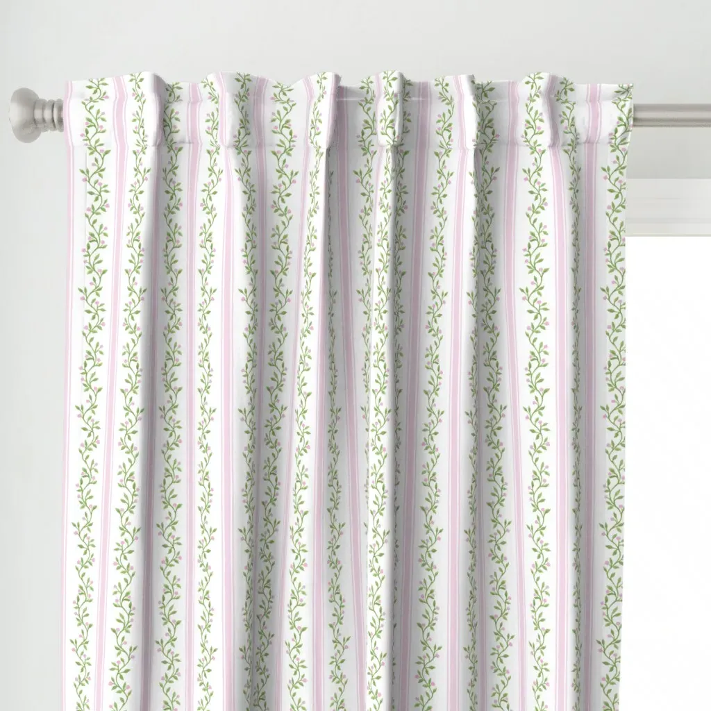 Libby Stripe Curtain Panel - Pink, Green alternate view