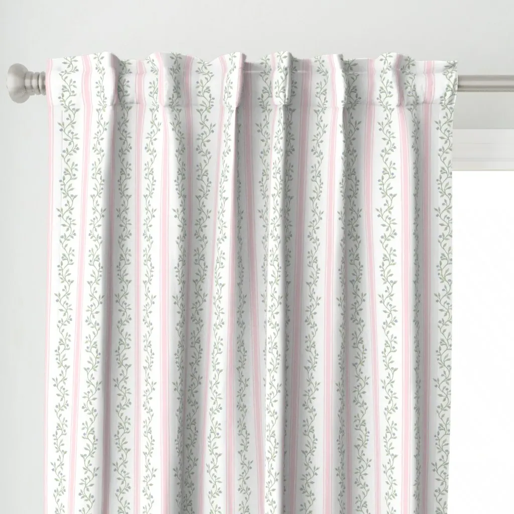 Libby Stripe Pale Curtain Panel - Pink alternate view