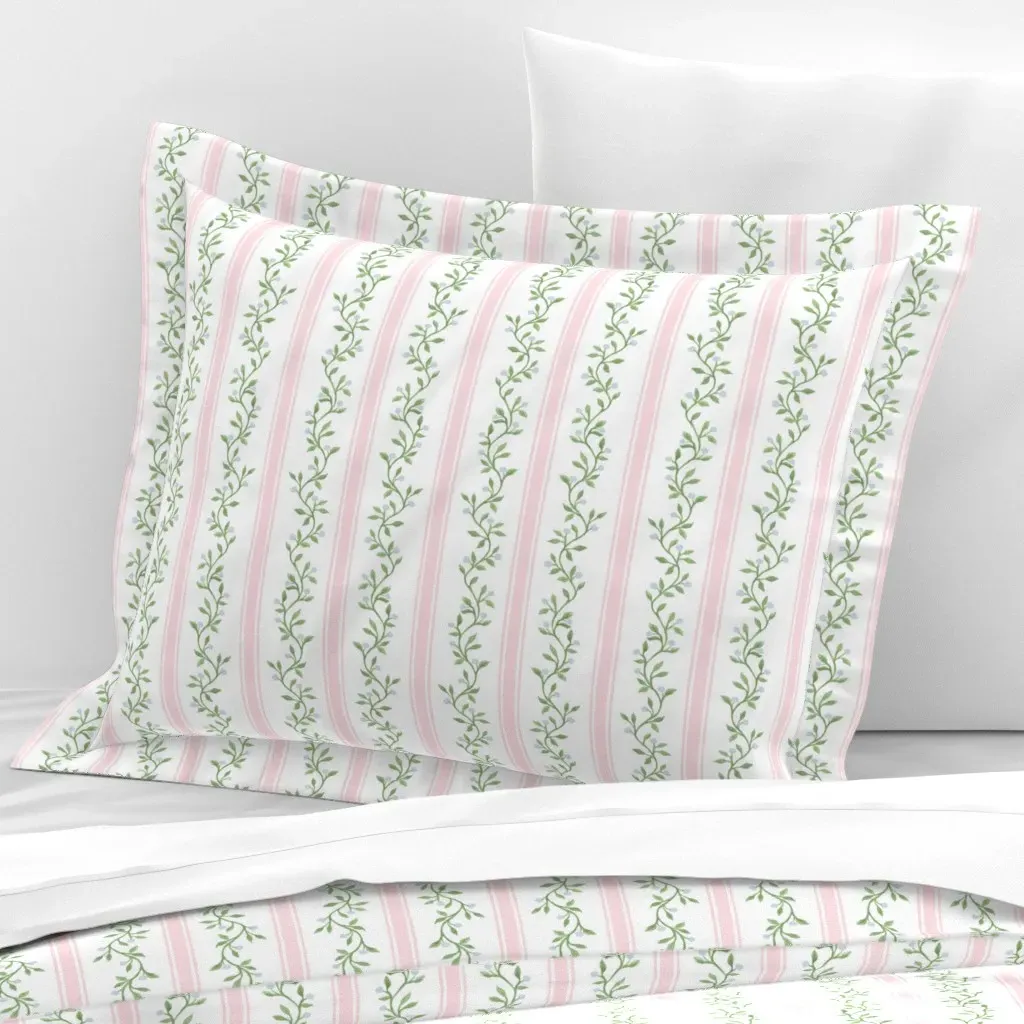 Libby Stripe Standard Flanged Pillow Sham - Pink, Cotton Sateen product