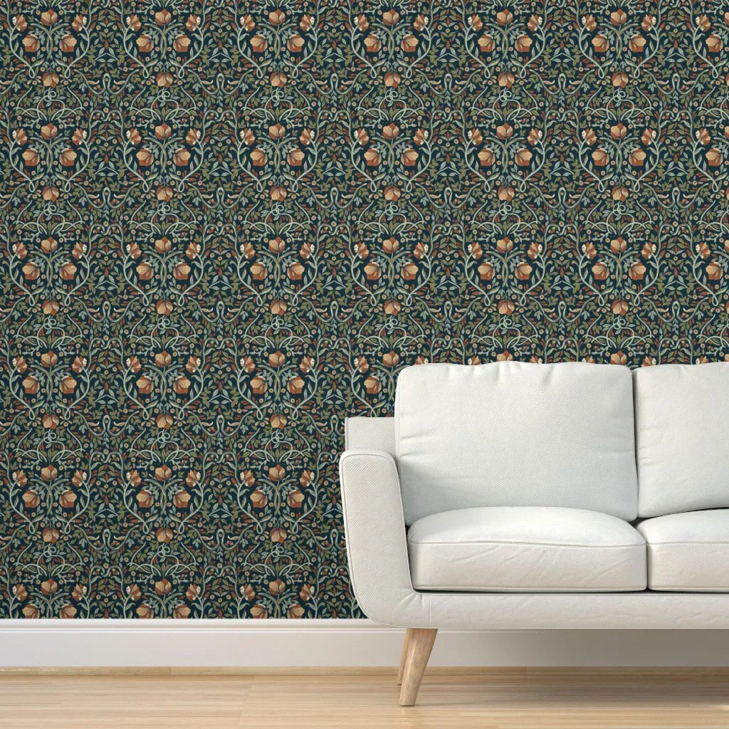 Liberty Style Floral Peel and Stick Wallpaper - Blue product