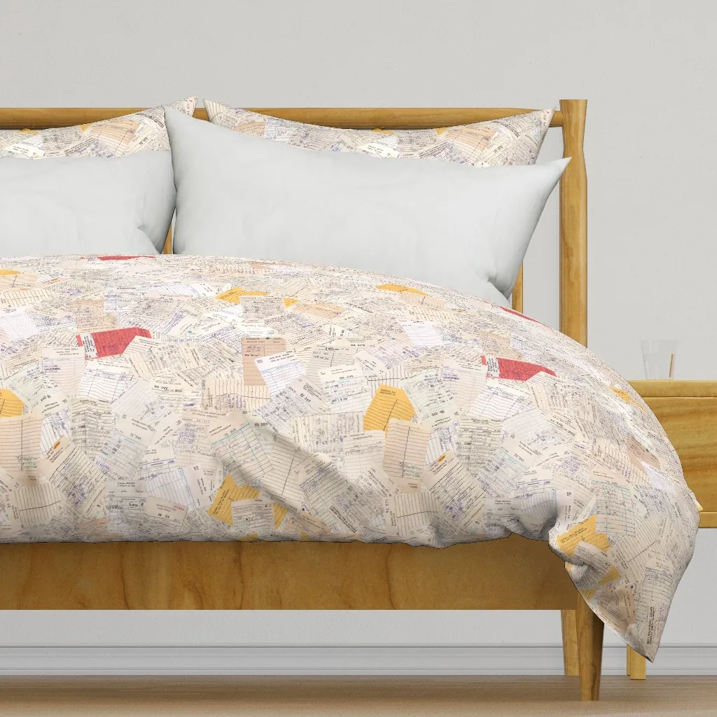 Library Card Scatter Duvet Cover - Off-White product