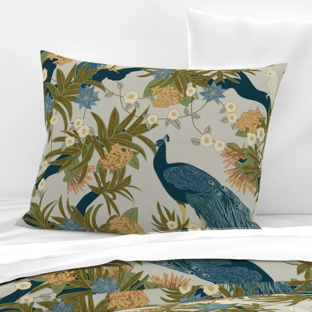 Library Paradise Vintage Standard Knife Edge Cushion Cover - Teal, Cotton Sateen product