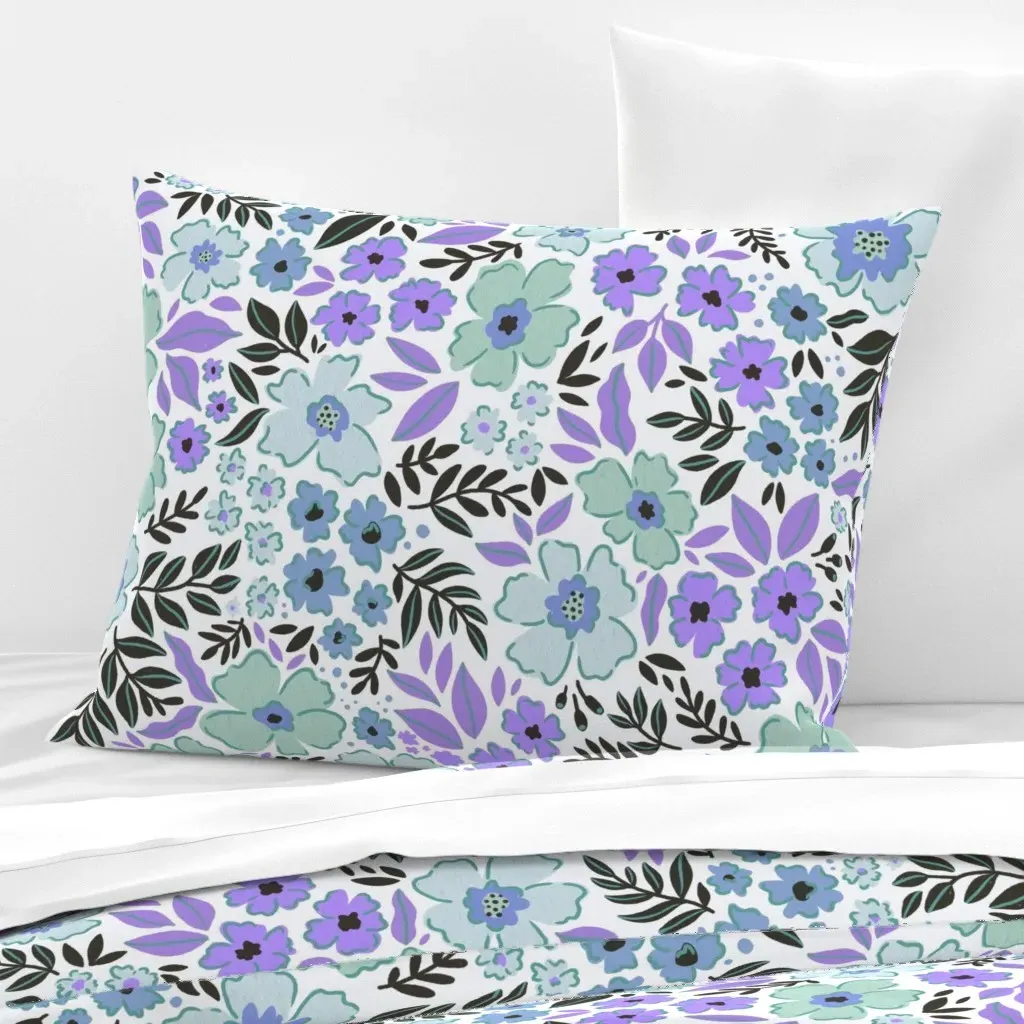 Life Blooms In The Spring Standard Cushion Cover - Purple, Cotton Sateen product