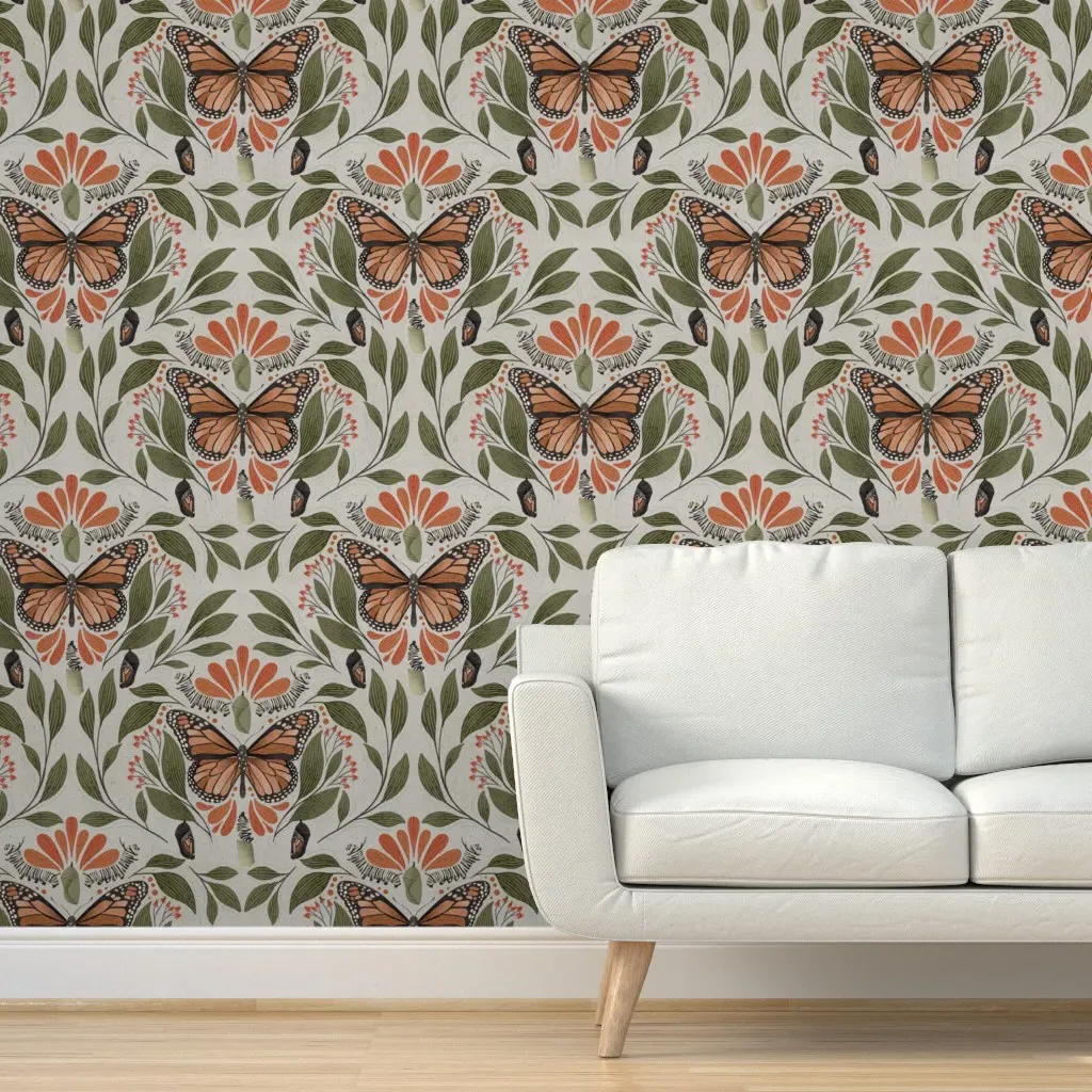 Life Of A Monarch Part Two Peel and Stick Wallpaper - Orange product